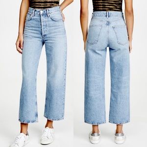 AGOLDE Ren High-Rise Cropped Wide Leg Jean